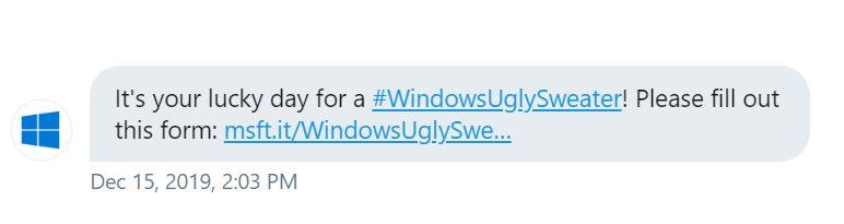 Twitter DM from microsoft