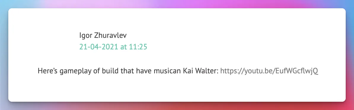 Kai Walter mentioned as a music artist.